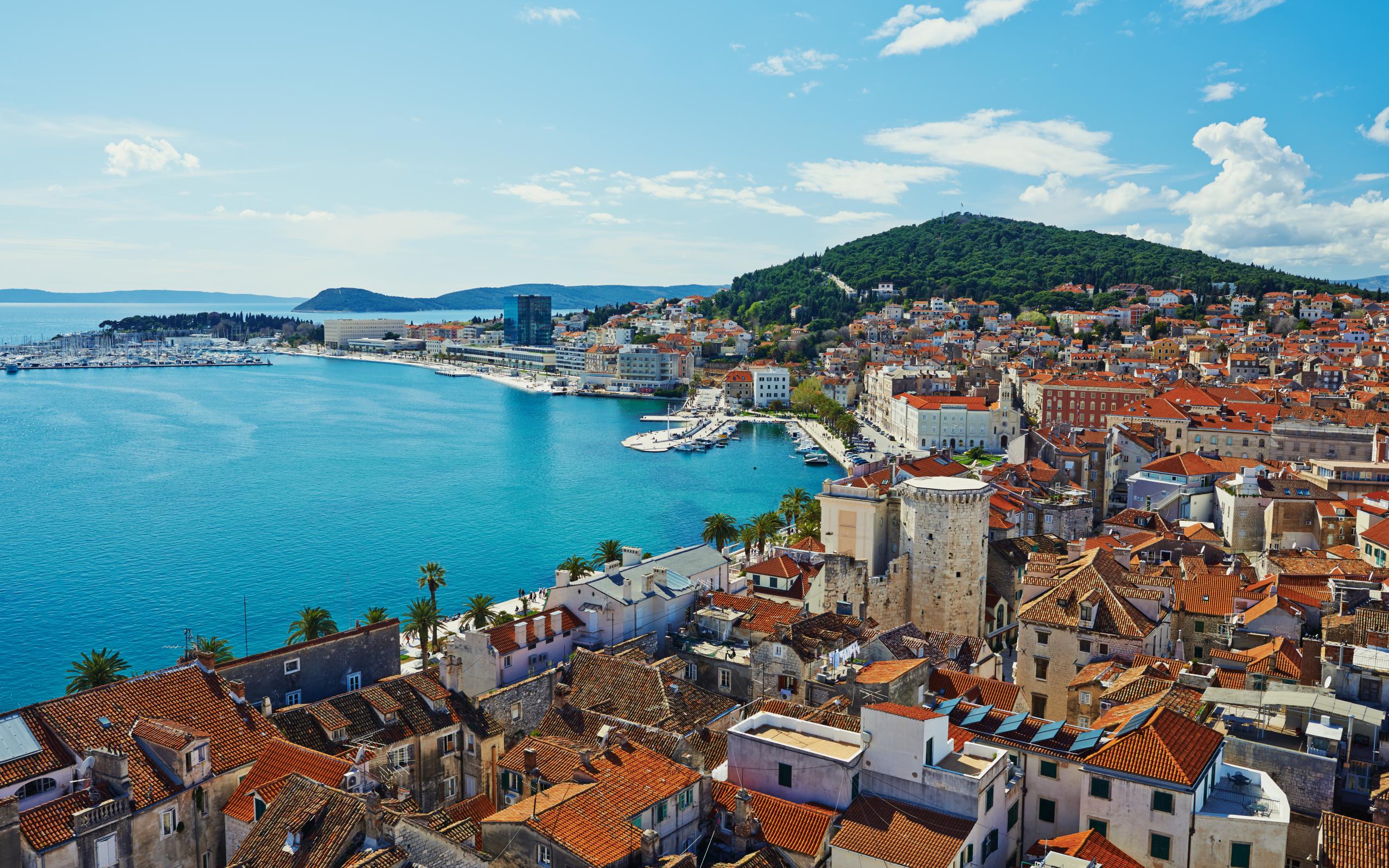Split, Dalmatia coastline at golden hour